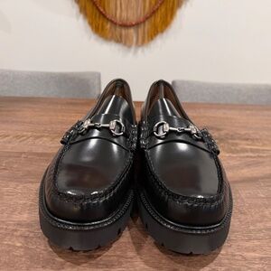 Black GH Bass Lincoln Weejun Bit Super Lug Loafers (New In Box)